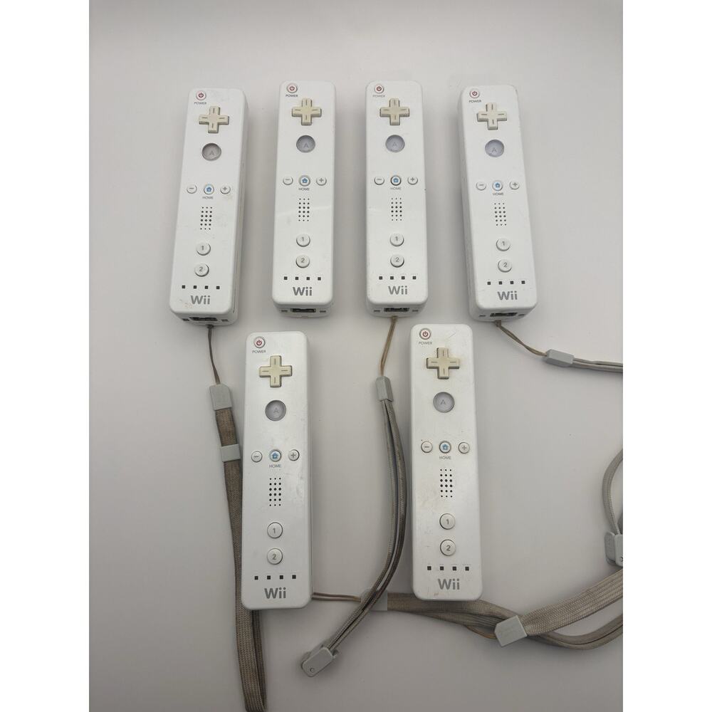 Lot of 6 Nintendo Wii Remotes RVL-003 White - PARTS OR REPAIR -